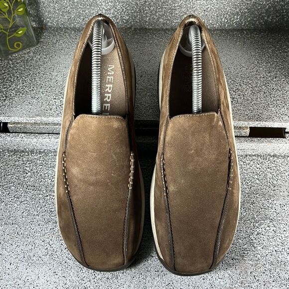 Merrell Primo Seam Moc DK Taupe Shoes Leather Suede Size 9 - Picture 4 of 8